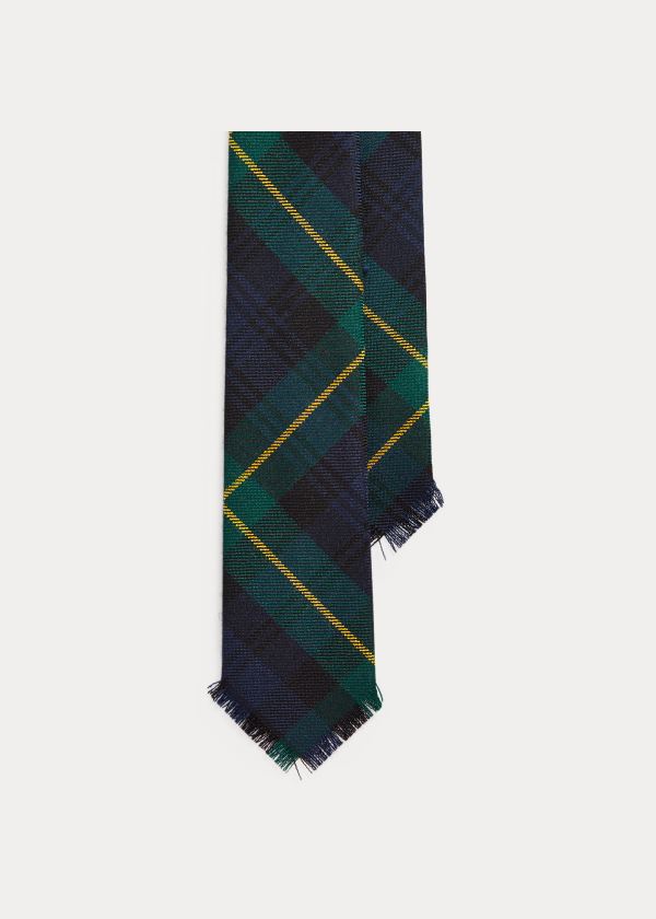 Men's Polo Ralph Lauren Fringed Tartan Wool Narrow Ties | 489613UMR